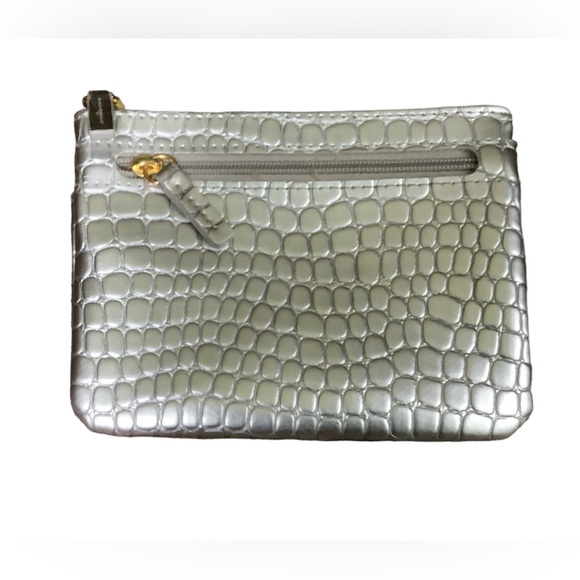 Metallic Vegan Embossed Faux Crocodile Wallet/Card Case - Picture 2 of 3